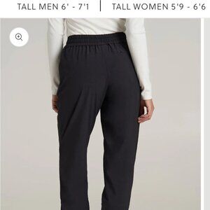 Pull On Fleece Lined Trouser Pants for Tall Women in Black